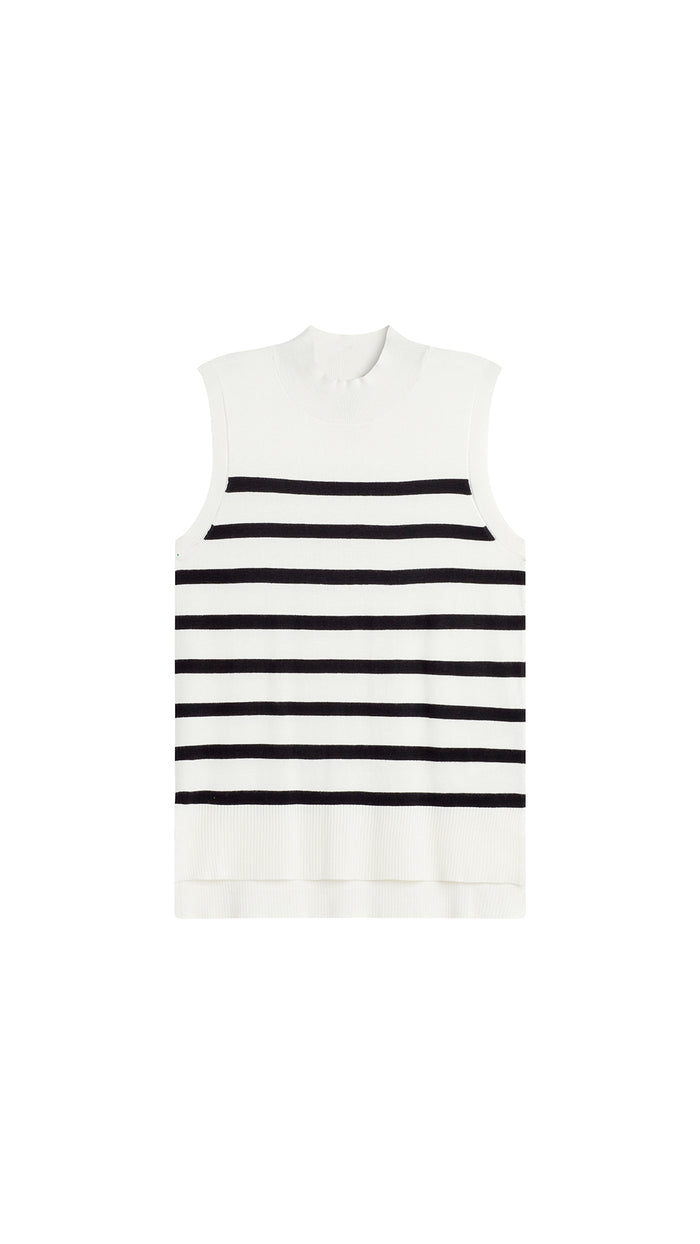 ellen tracy STRIPED SLEEVELESS SWEATER