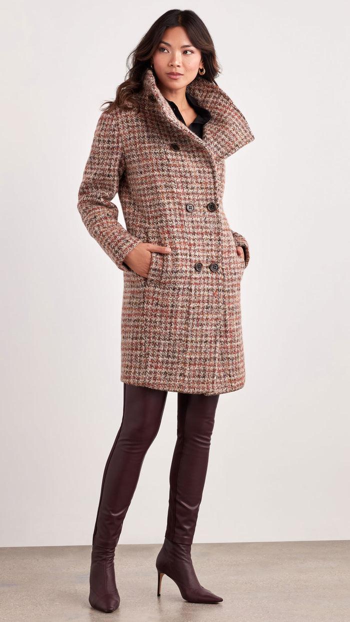 ellen tracy TWEED WOOL PEA COAT