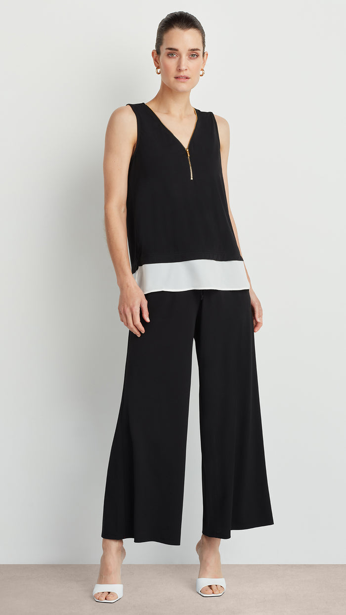 ellen tracy WIDE LEG PANT WITH SMOCKED WAIST