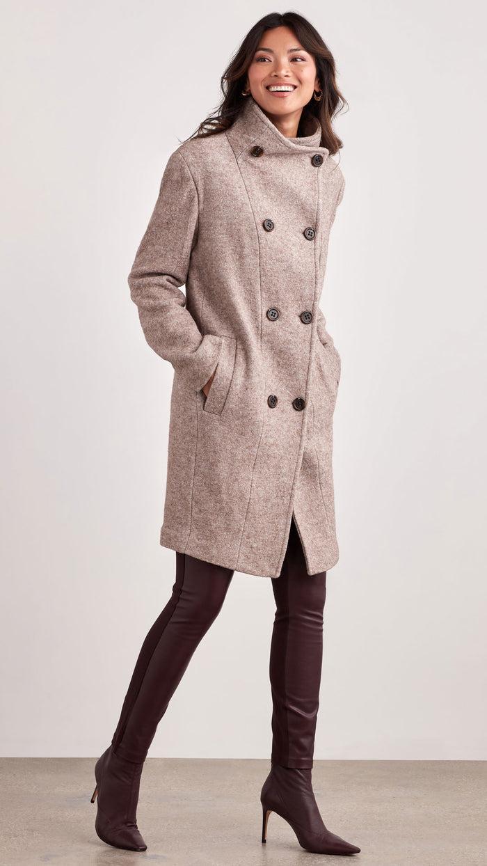 ellen tracy WOOL BOUCLE PEA COAT