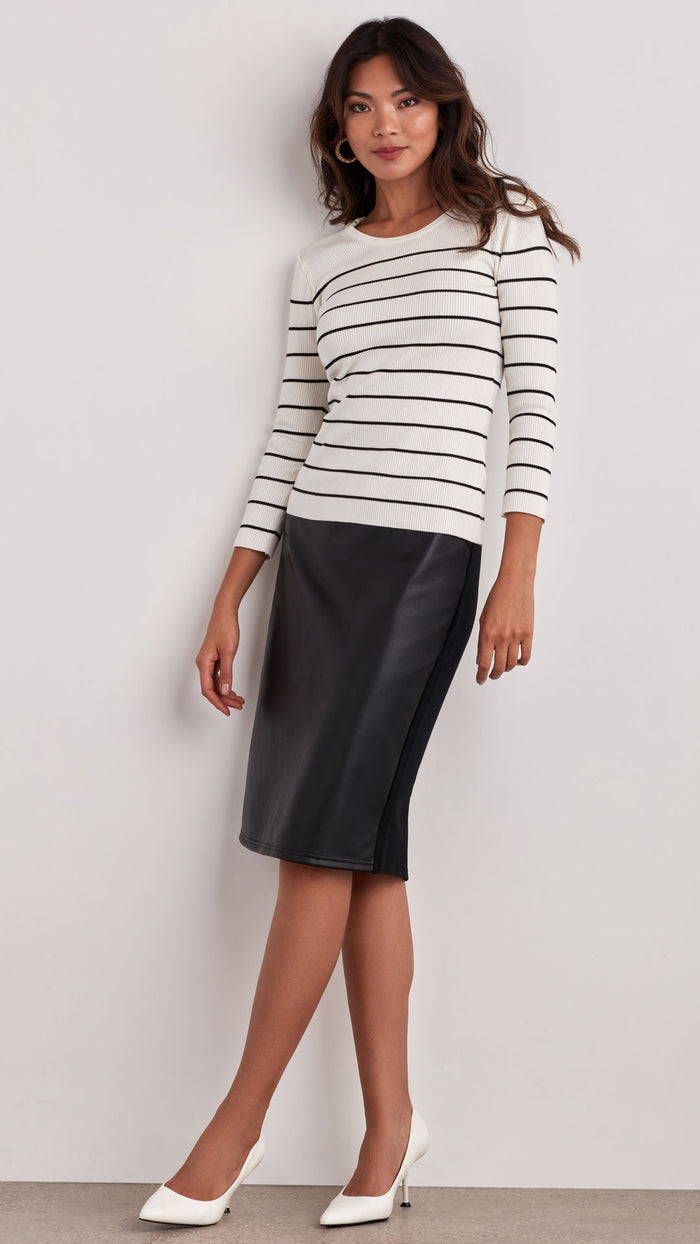 ellen tracy ZIPPER DETAIL RIBBED SWEATER