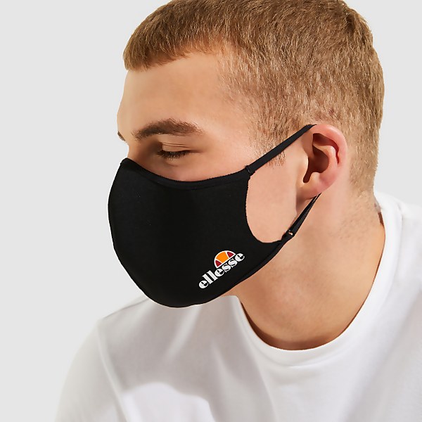 Ellesse Palsito 3PK Face Covering Black