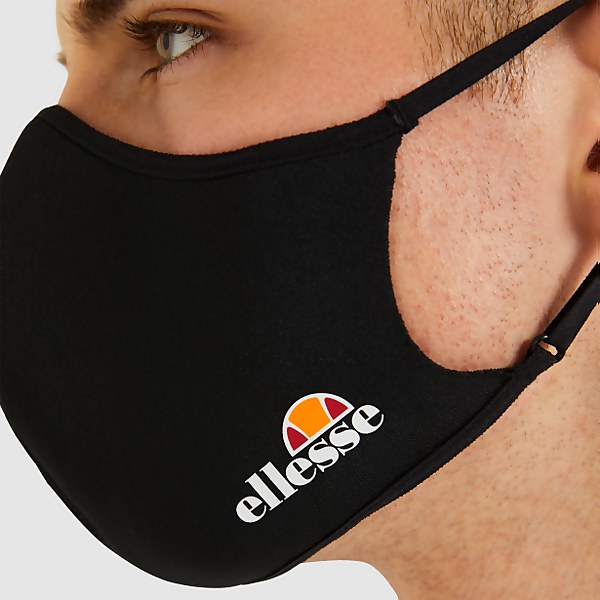 Ellesse Palsito 3PK Face Covering Black