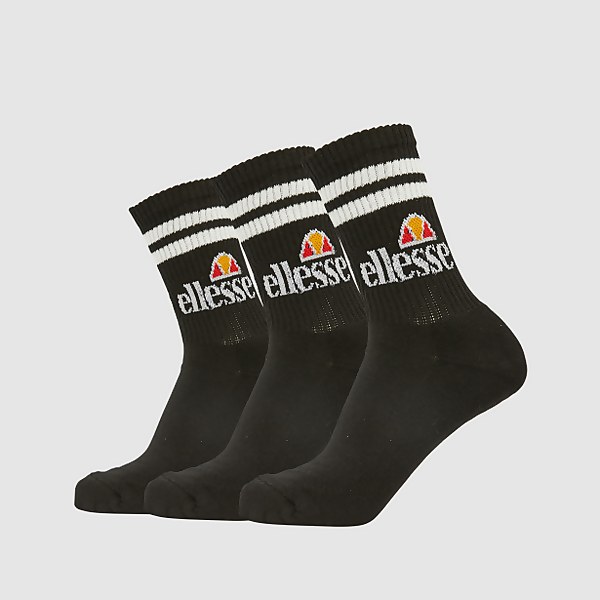 ellesse Unisex Pullo 3 Pack Socks Black