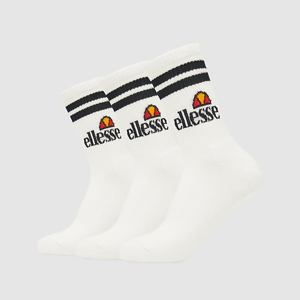 ellesse Unisex Pullo 3 Pack Socks White