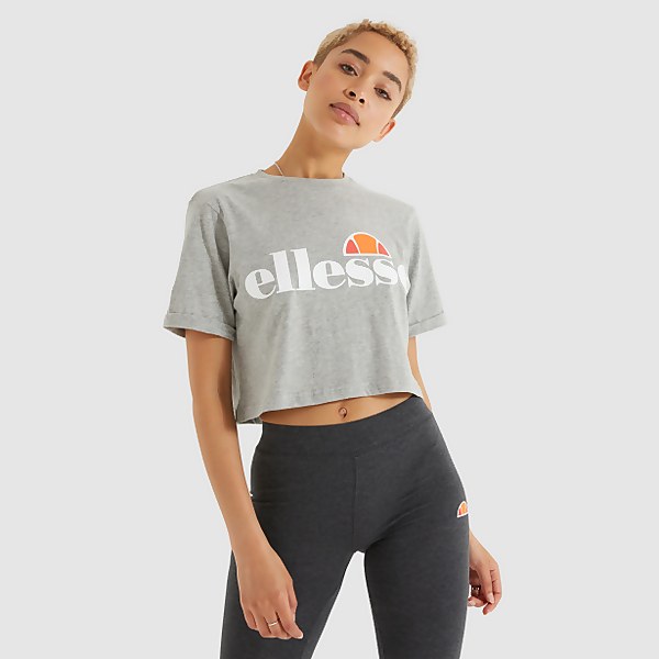 ellesse Women's Alberta Cropped T-Shirt Grey Marl