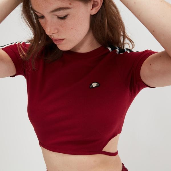 Ellesse Women's Maldonado Crop Tee Burgundy