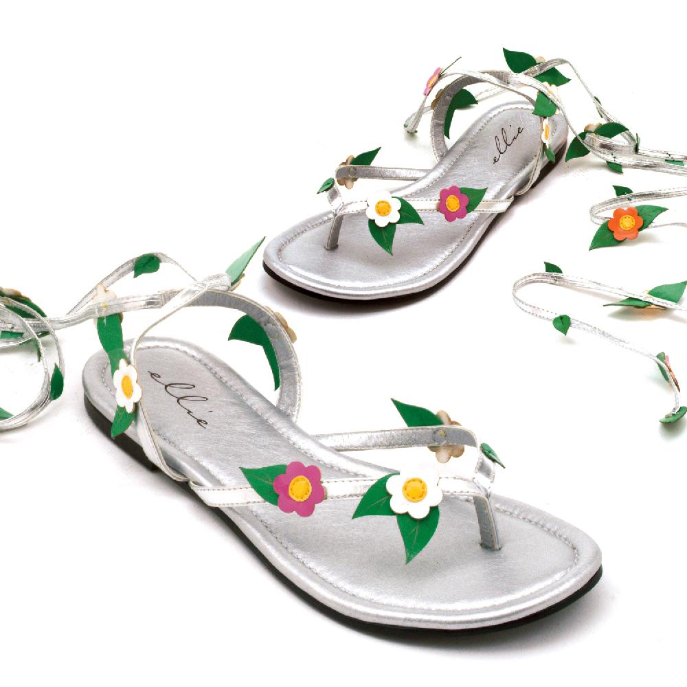 ellis curtain 0" Flat Sandal W/ Flower Embellishments