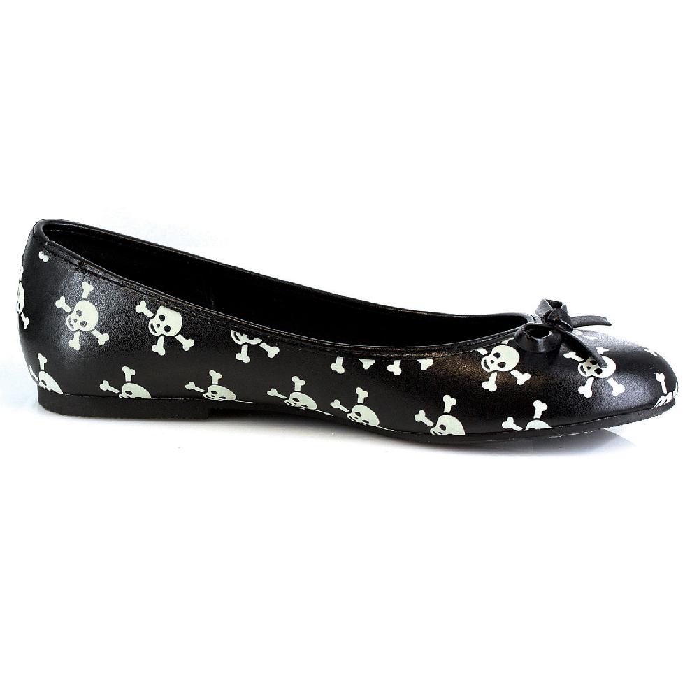 ellis curtain 0" Glow In The Dark Skull Ballet Flat. Women
