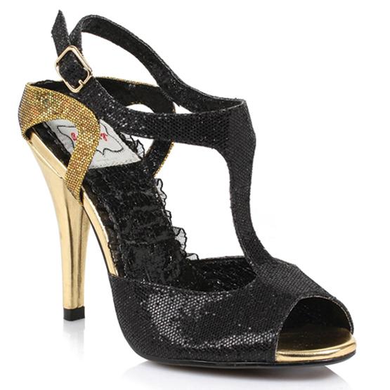 Ellis Curtain 4" Heel Disco Glitter PU T-Strap Sandal