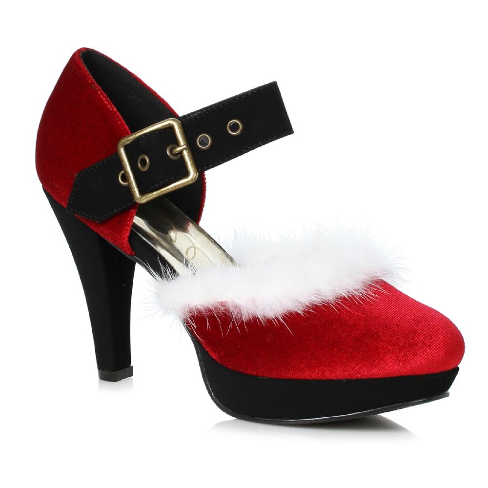 ellis curtain 4" Heel Maryjane with Buckle Strap & Marabou Trim