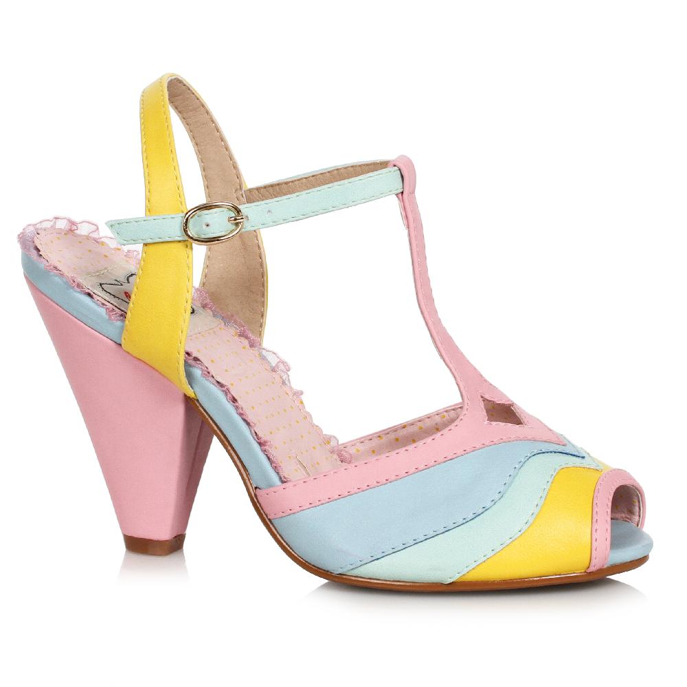 Ellis Curtain 4" Peep Toe T-Strap Shoe With Buckle Closure