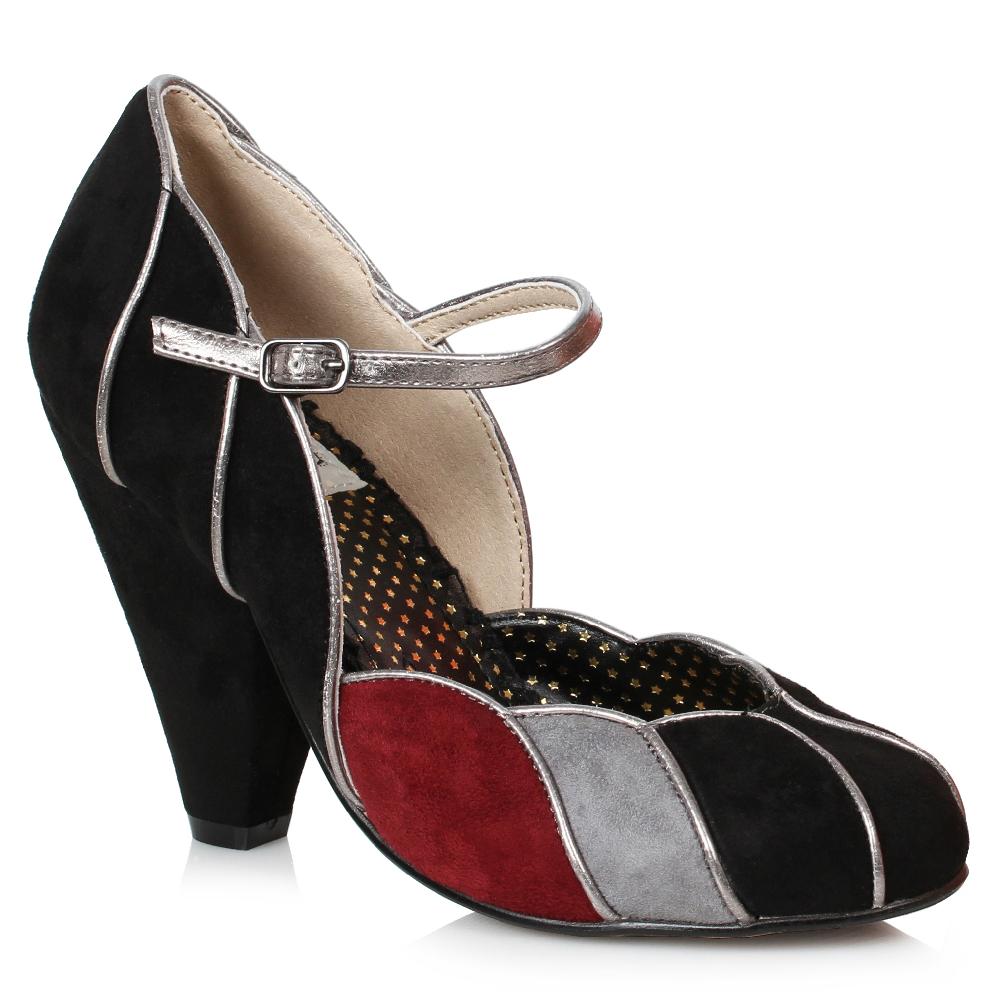 ellis curtain 4" Suede Closed Toe Maryjane With Piping Details