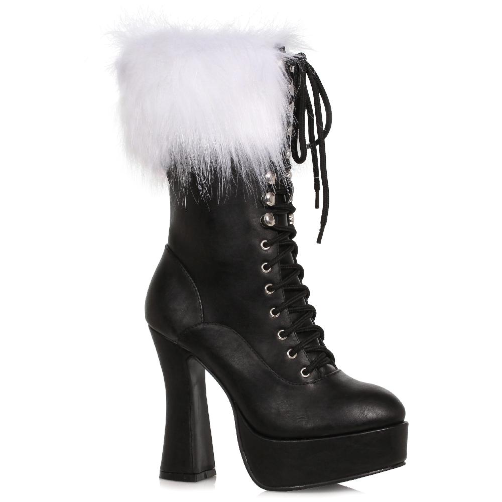Ellis Curtain 5.5” Heel Women’s Santa Boot With Laces & Faux Fur