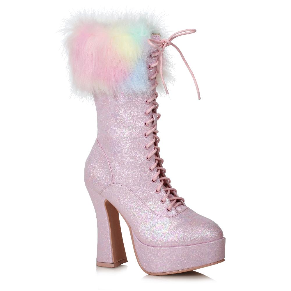 Ellis Curtain 5" Chunky Heel Unicorn Boot With Faux Fur