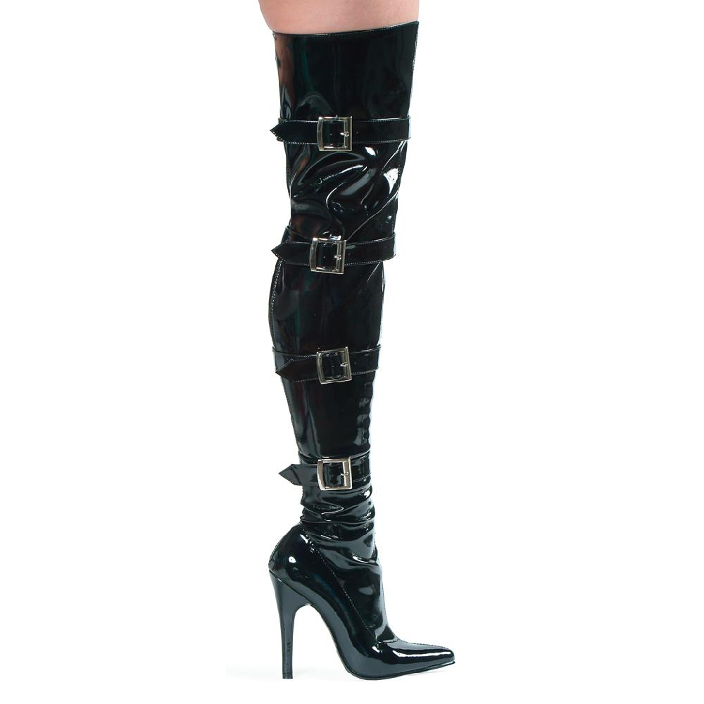 Ellis Curtain 5" Heel Stretch Thigh Boot W/Buckles & Innerzipper