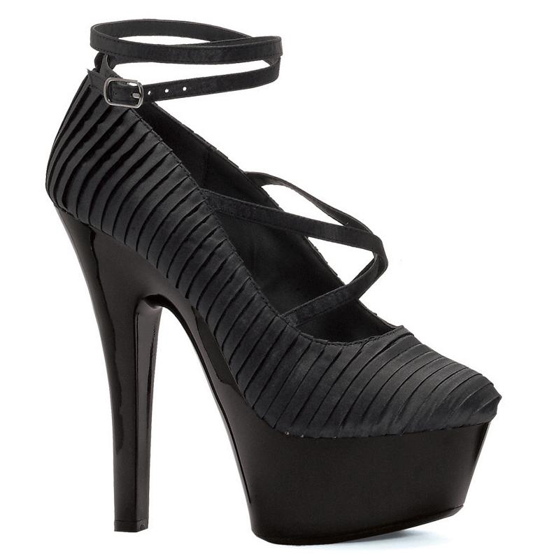 Ellis Curtain 6" Heel With Pleated Satin And Ankle Strap
