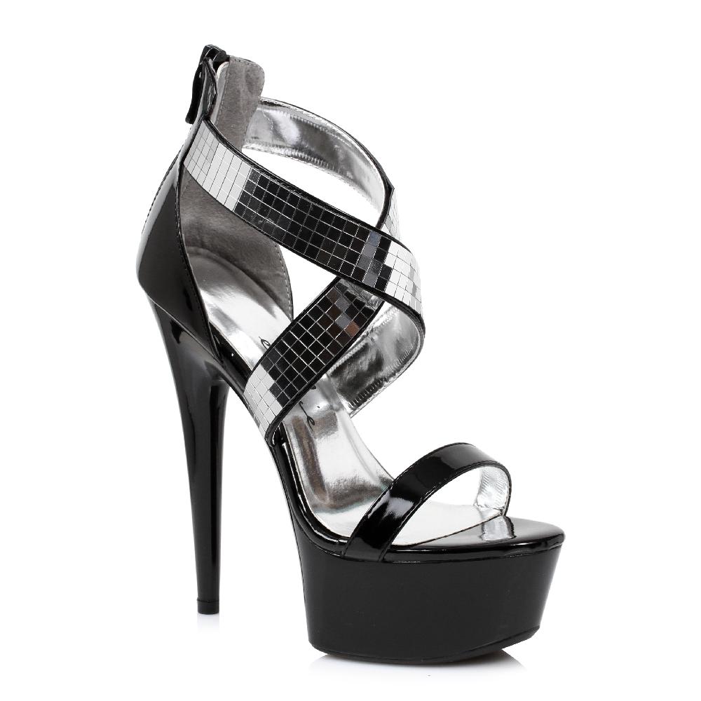 Ellis Curtain 6" Metallic Stiletto Heel Platform Sandal