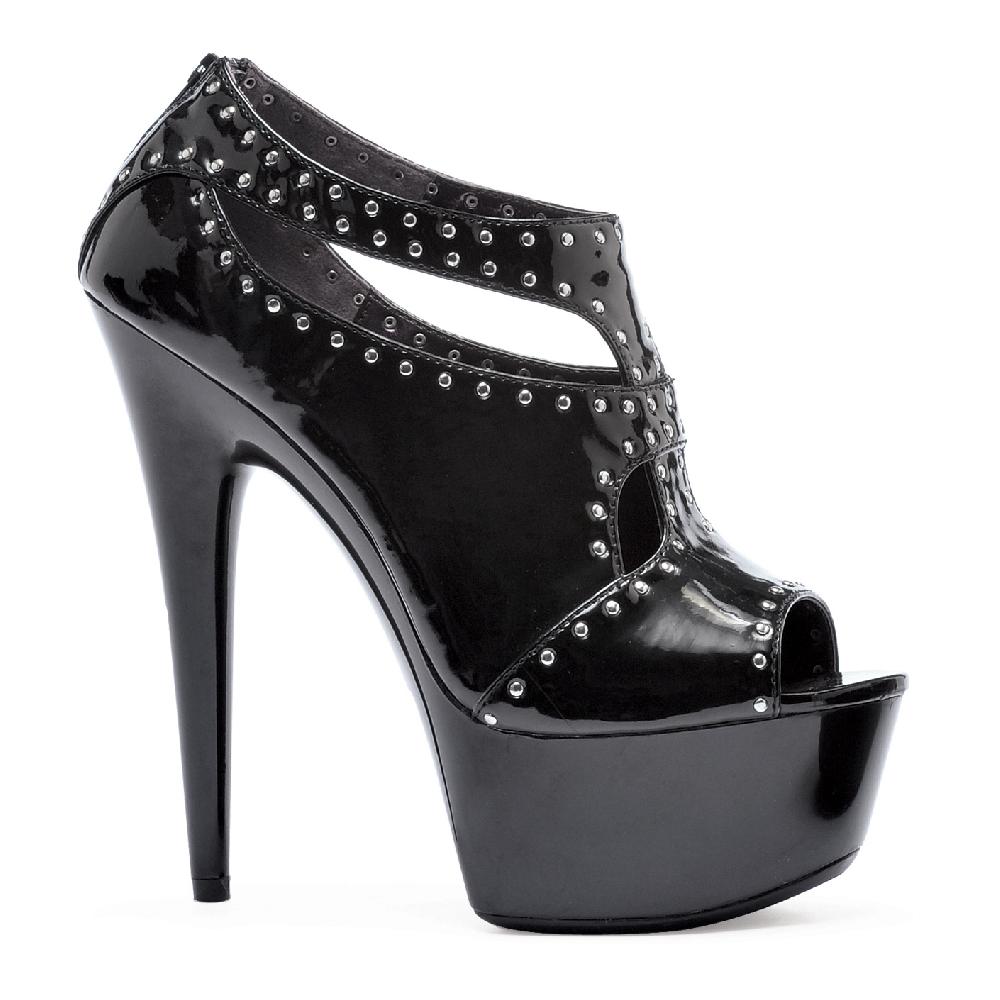 ellis curtain 6" Pointed Heel w/ Platform Silver Studs