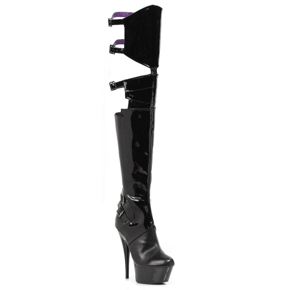 Ellis Curtain 6" Pointed Stiletto Heel Thigh High Stretch Boots