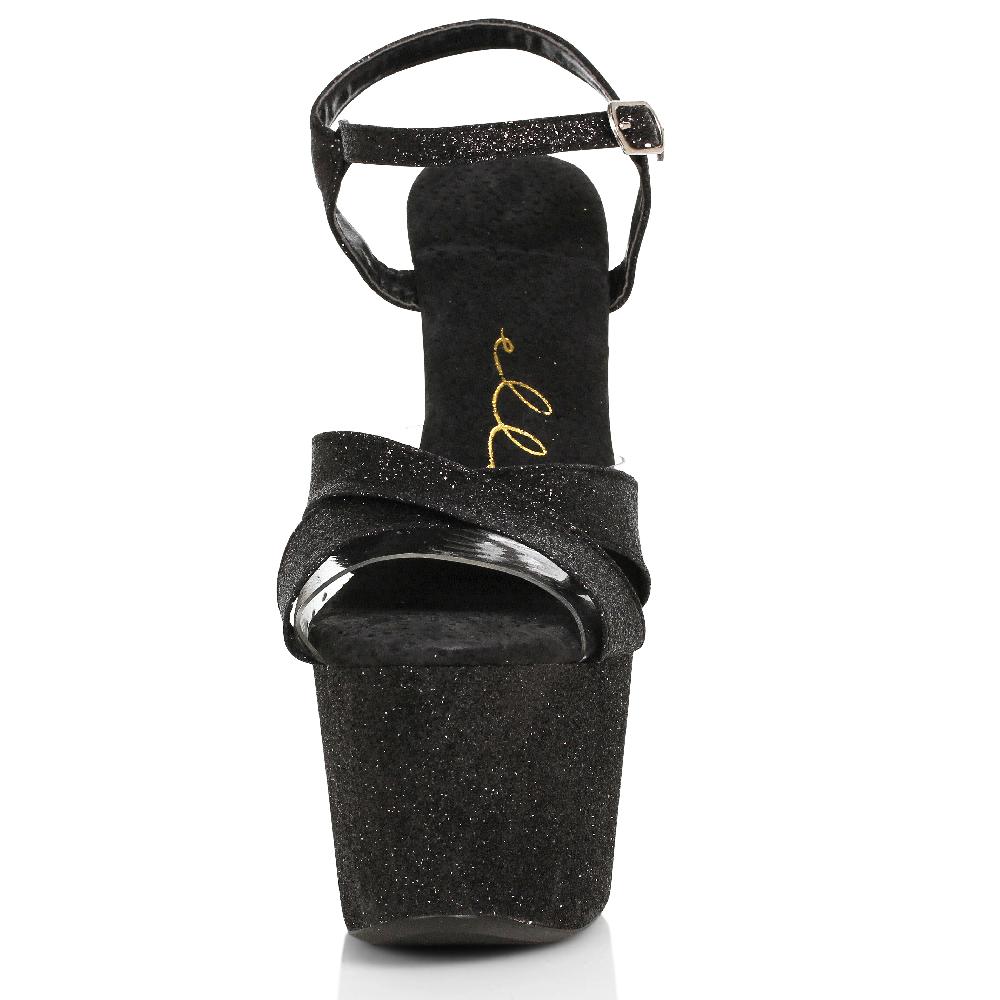 Ellis Curtain 7" Heel Pointed Stiletto Glitter Platform And Upper Sandal