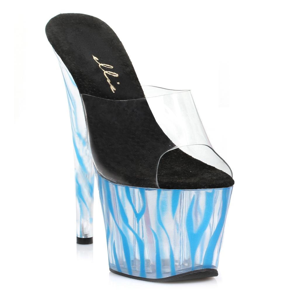 ellis curtain 7 Inch Mule With Blacklight Zebra Pattern