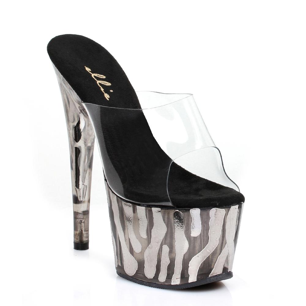 ellis curtain 7 Inch Mule With Metallic Zebra Pattern