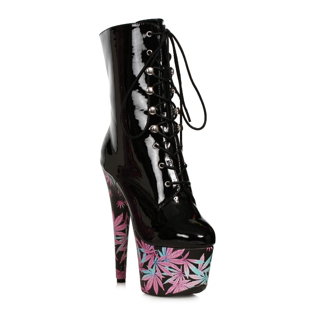 Ellis Curtain 7" Stiletto Lace Up With Print Wrapped Platform