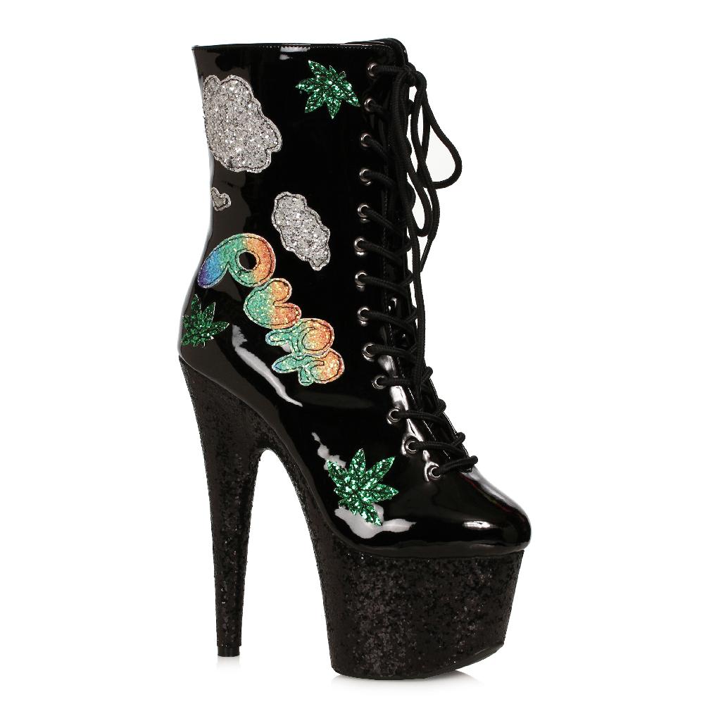 ellis curtain 7" Stiletto Lace Up With Print Wrapped Platform