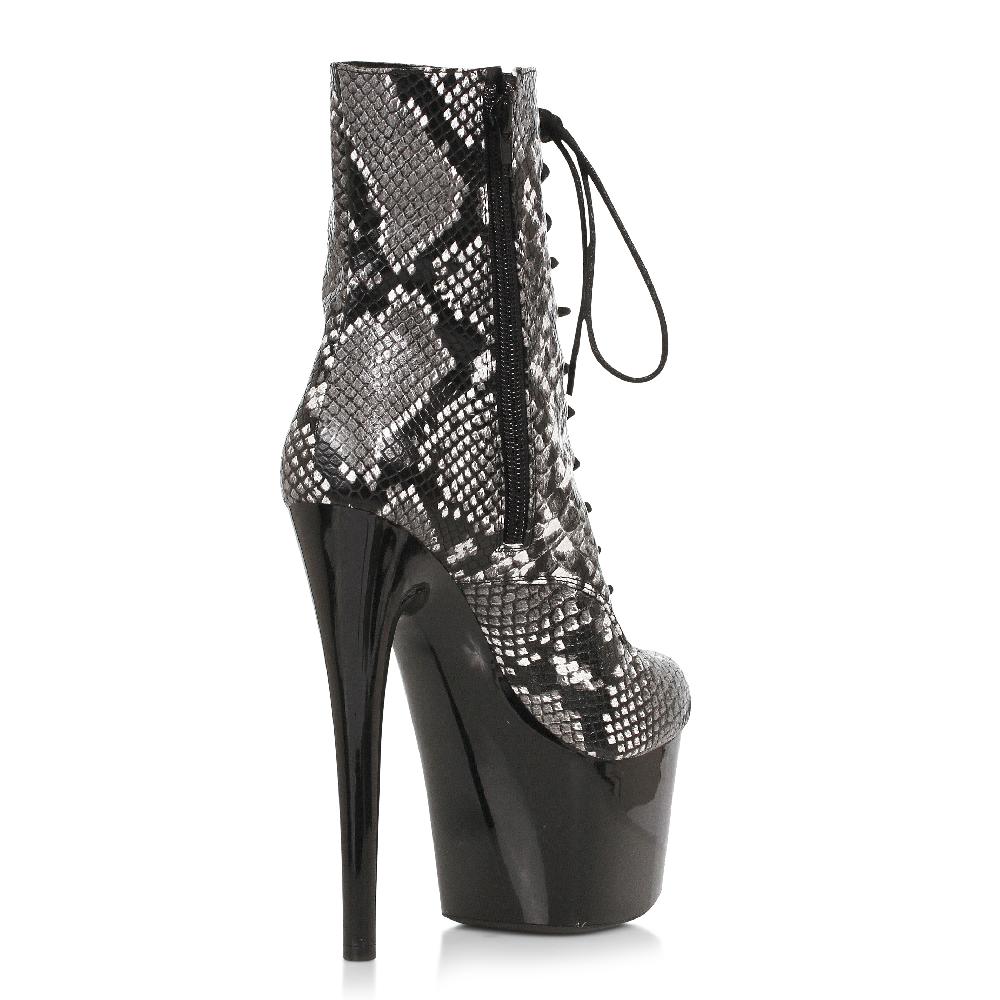 Ellis Curtain 7" Stiletto Snakeskin Platform Ankle Bootie With Laces