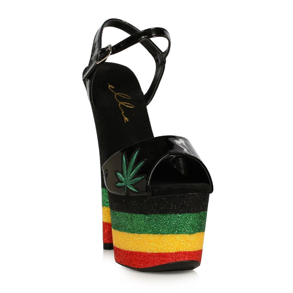 Ellis Curtain 7" Stiletto W/Glitter Platform And Marijuana Upper