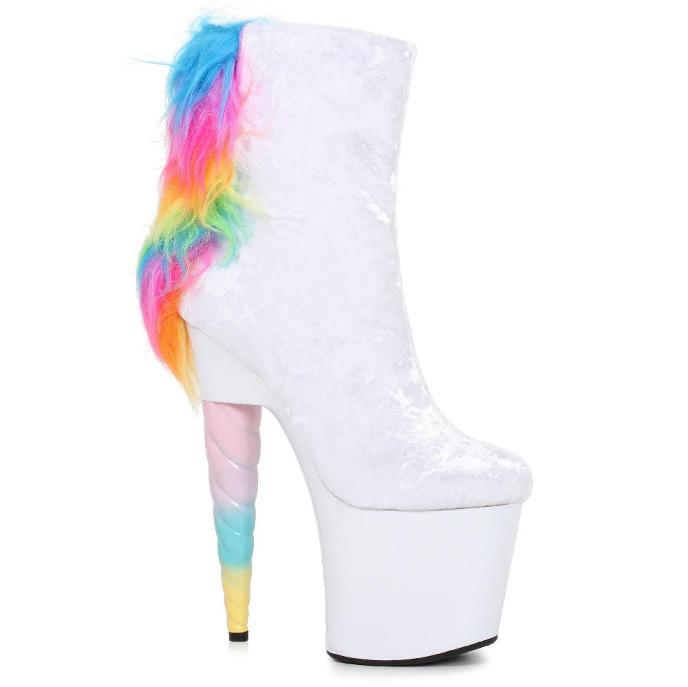 ellis curtain 7" Unicorn Heel Platform Bootie with faux fur