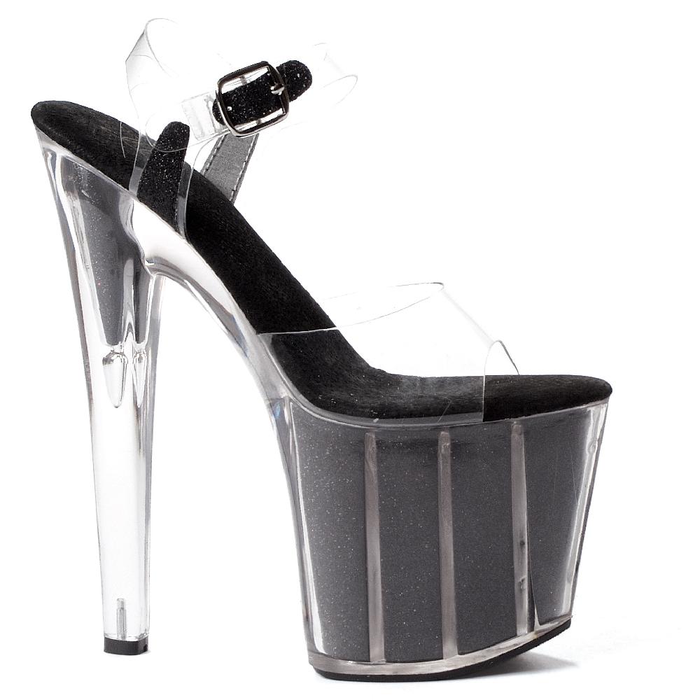 ellis curtain 8" Pointed Stiletto Sandal W/Glitter In Platform