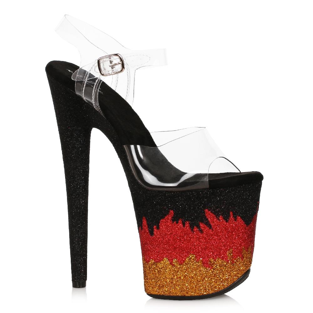 Ellis Curtain 8" Stiletto With Glitter Flame Platform
