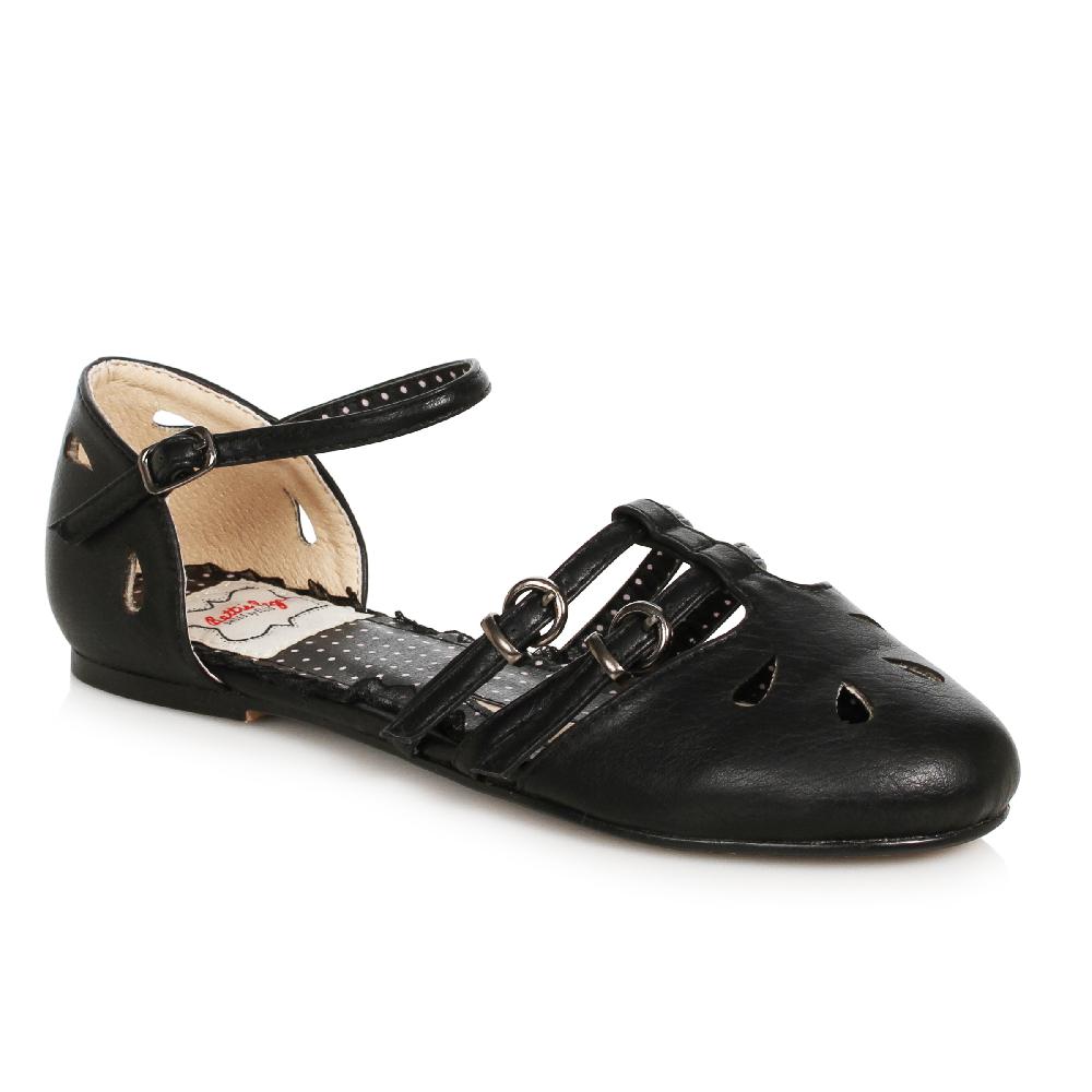 Ellis Curtain Closed Toe Flat With Cutout Décor & Buckle Closure