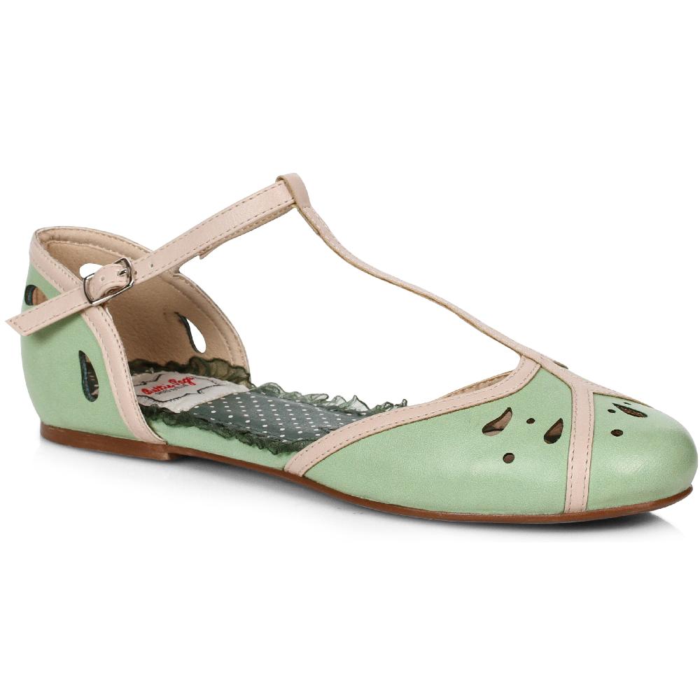 Ellis Curtain 1" Two Toned T-Strap Flat Shoe