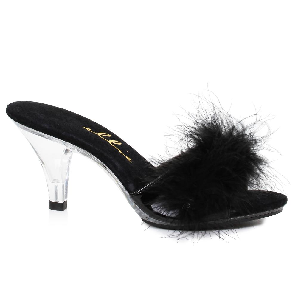 ellis curtain 3" Heel Maribou Slipper