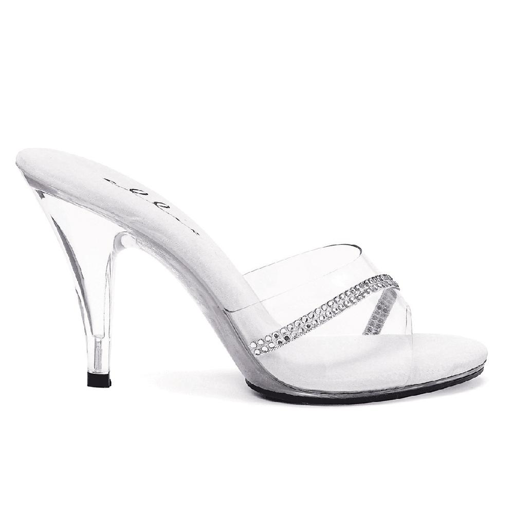 ellis curtain 4" Heel Clear Mule W/Rhinestones