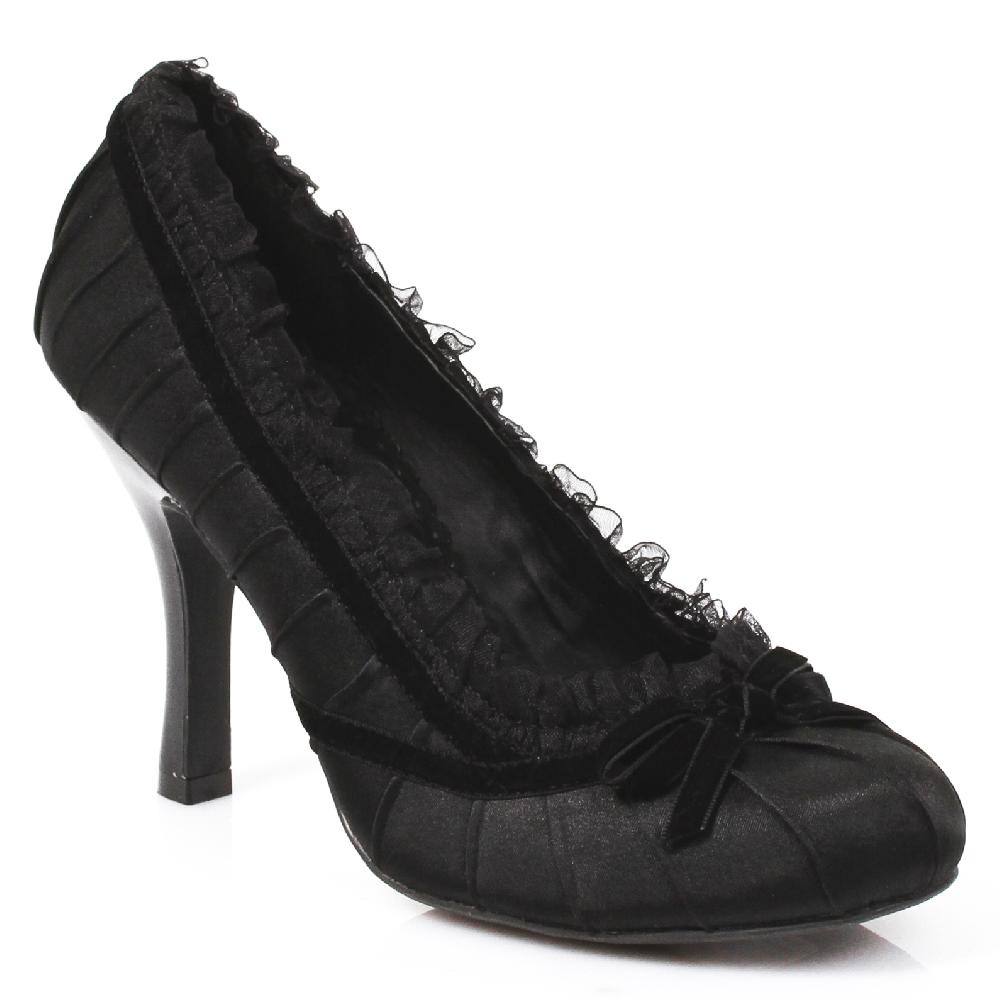 Ellis Curtain 4" Heel Satin Pump With Velvet Bow