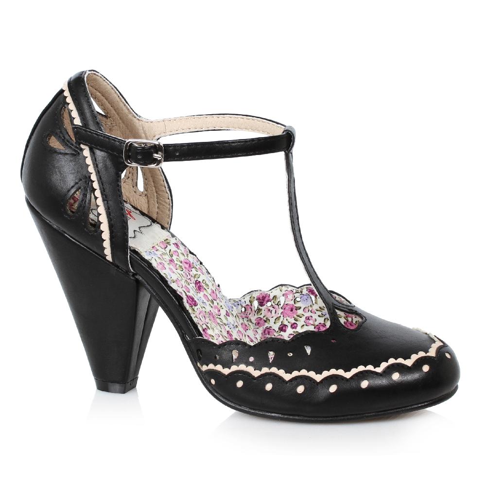 Ellis Curtain 4" T-Strap Shoe With Detail