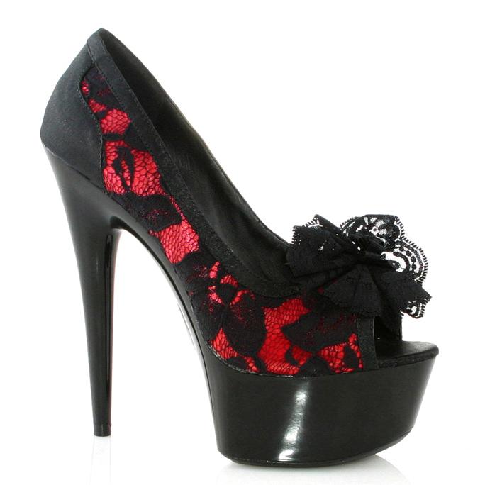 Ellis Curtain 6" Lace Overlay Peeptoe Pump