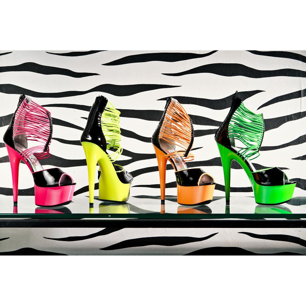 Ellis Curtain 6" Neon Stiletto With Elastic Bandd