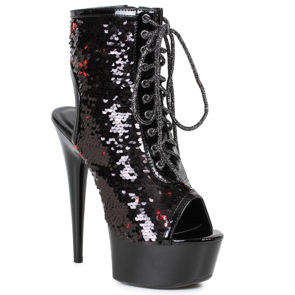 Ellis Curtain 6" Peeptoe Sequined Ankle Bootie