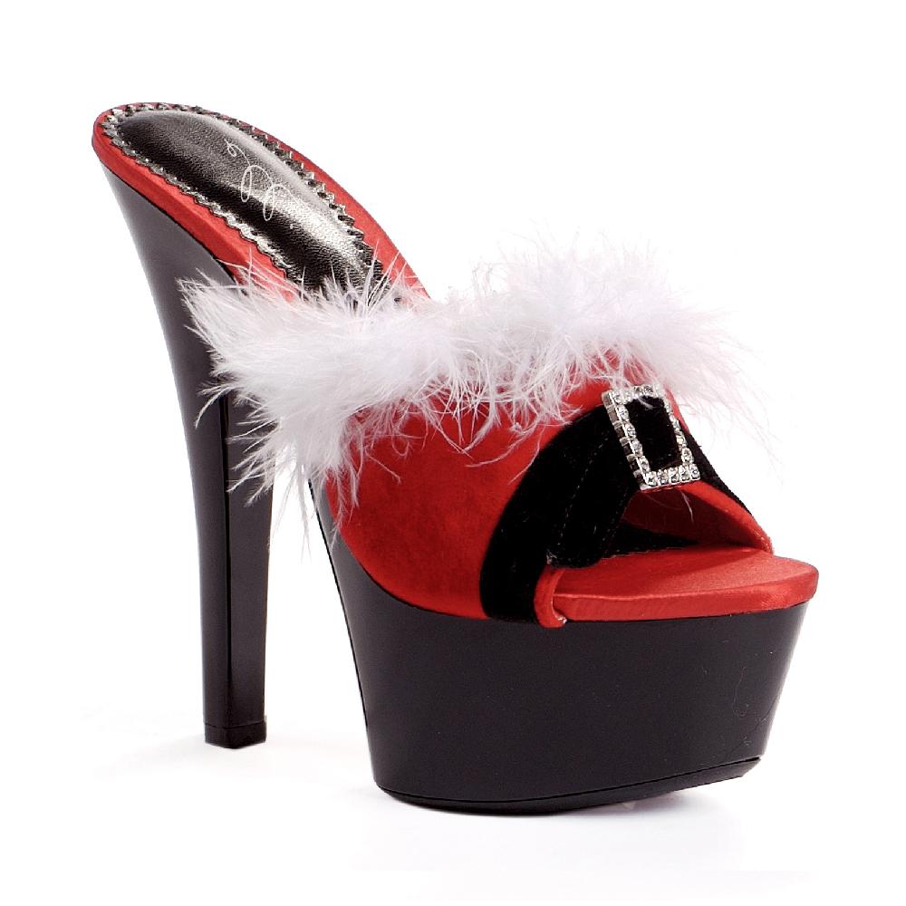 ellis curtain 6" Sandal with Buckle and Maribou