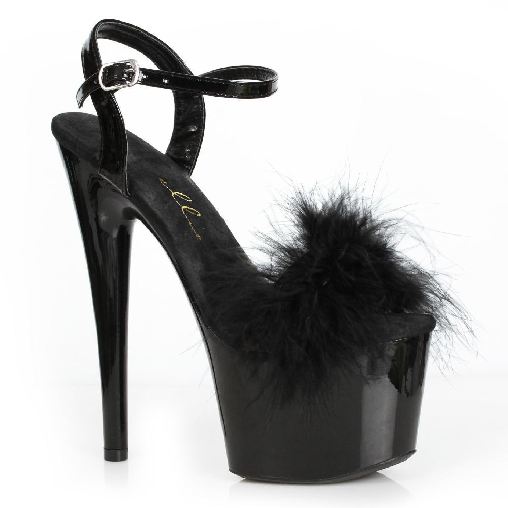 Ellis Curtain 7" Platform Sandal With Marabou
