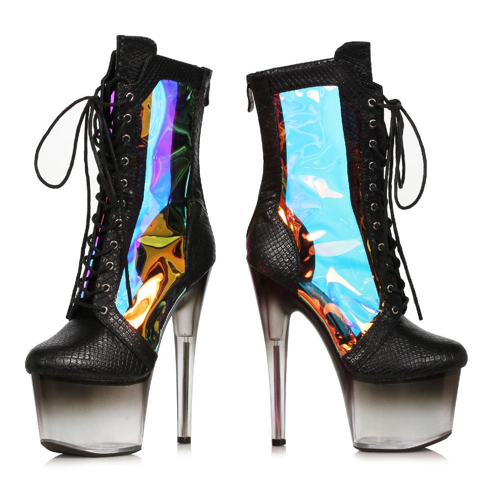 Ellis Curtain 7" Stiletto Hologram Ankle Bootie