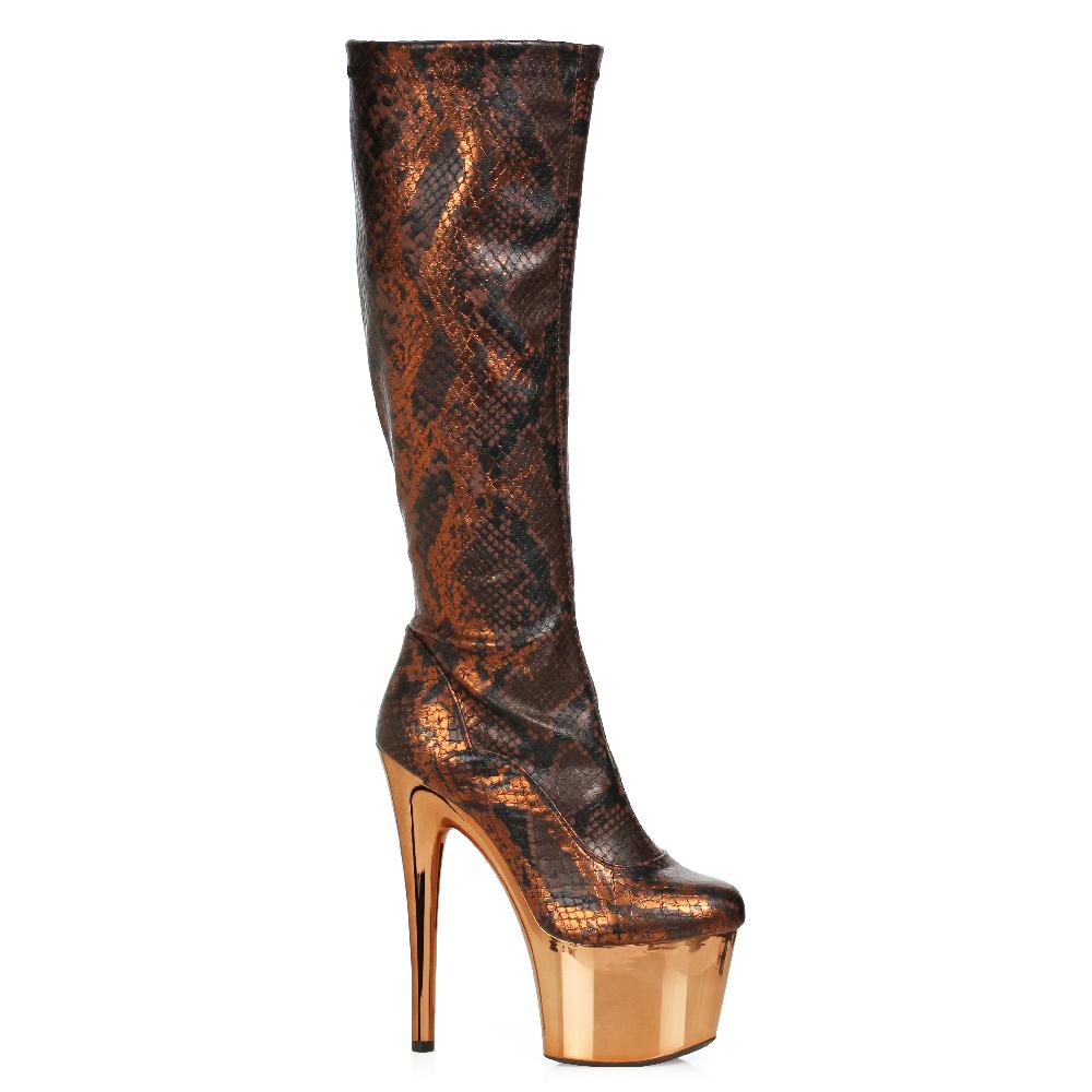 Ellis Curtain 7" Stiletto Snake Print Knee Boot