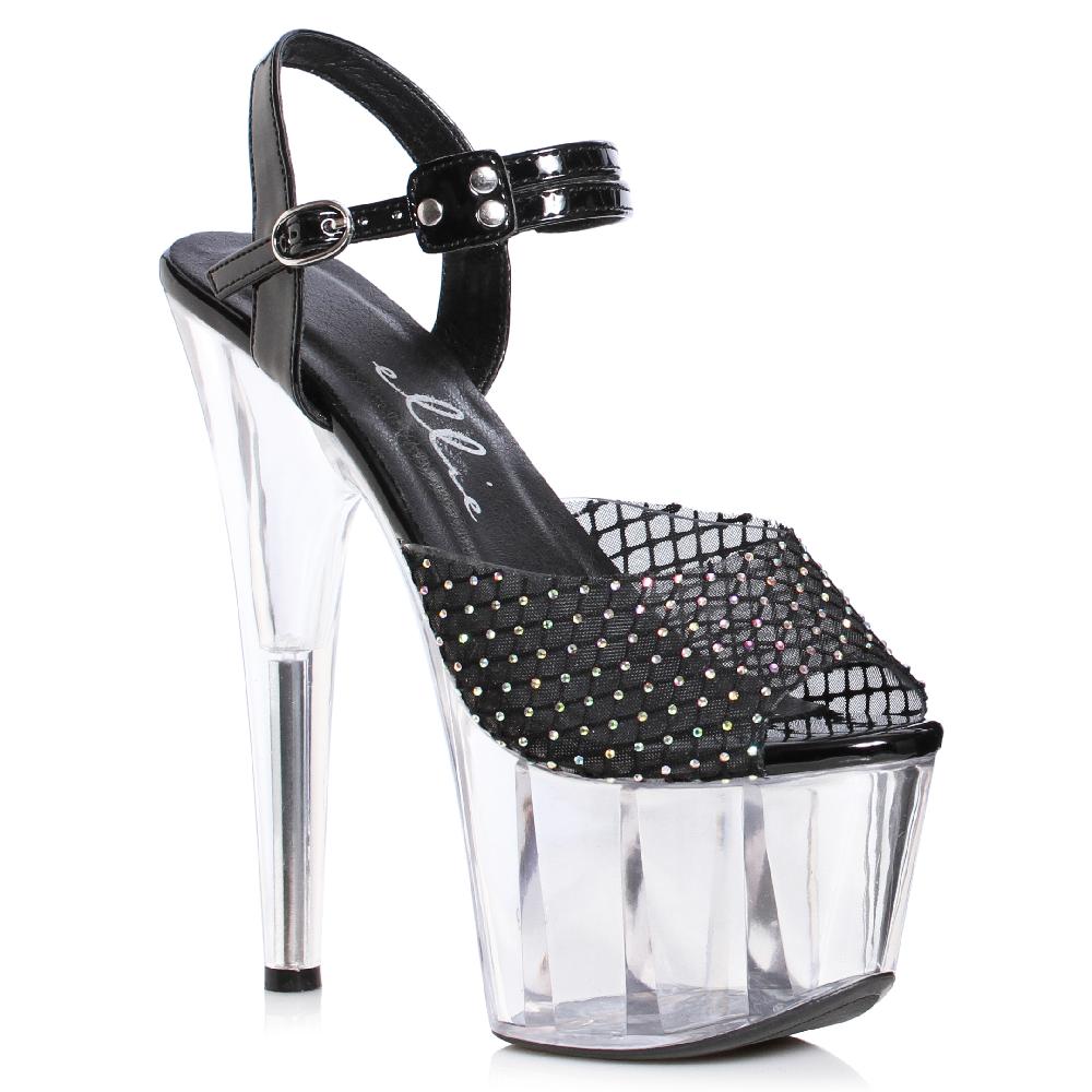 Ellis Curtain 7" Stiletto With Rhinestone Mesh