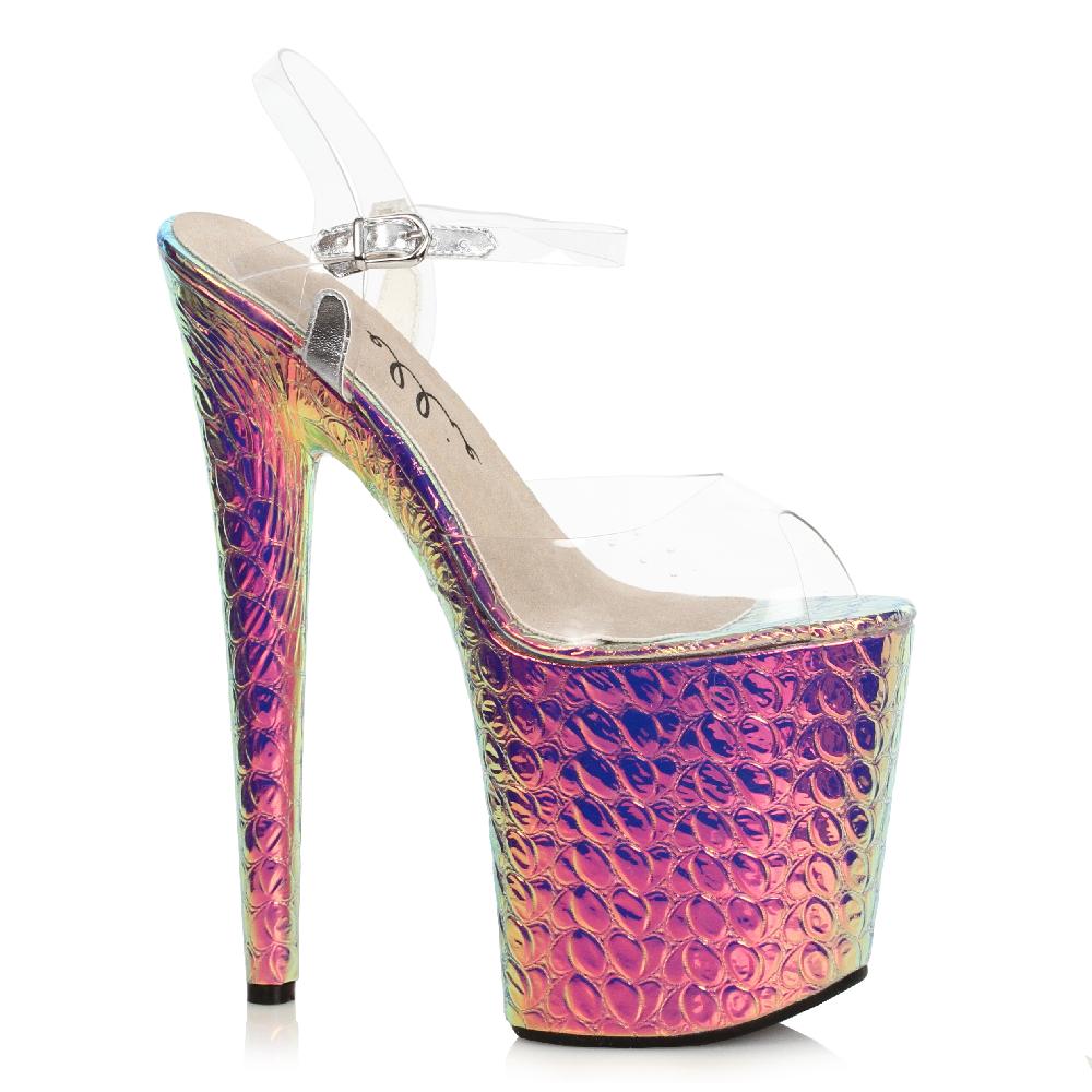 Ellis Curtain 8" Heel Hologram Sandal