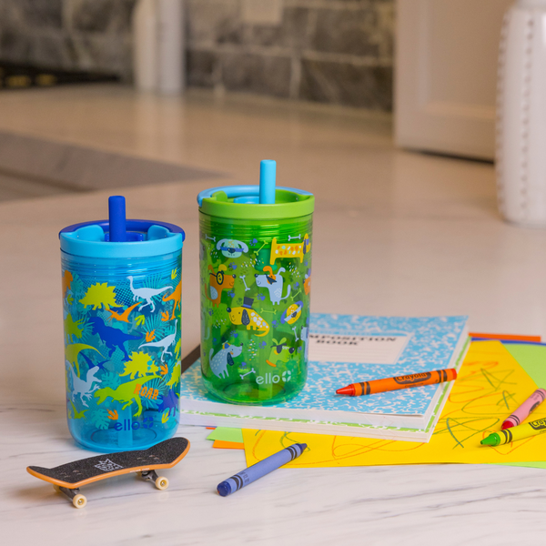 Ello Bop 12oz Leakproof Kids Tumbler With Optional Straw Set Of 2